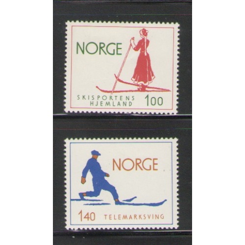 Norway Sc 647-648 1975 Skiing  stamp set mint NH