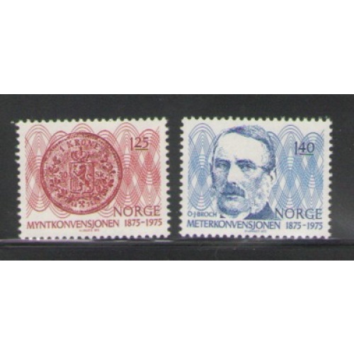 Norway Sc 654-655 1975 Monetary Conversion stamp set mint NH