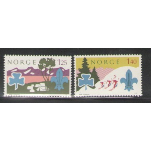 Norway Sc 656-657 1975 Scouting Jamboree  stamp set mint NH