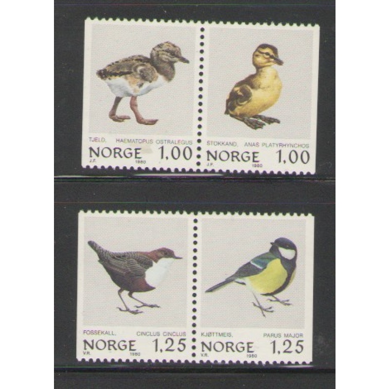 Norway Sc 759-62 1980 Birds stamp set mint NH