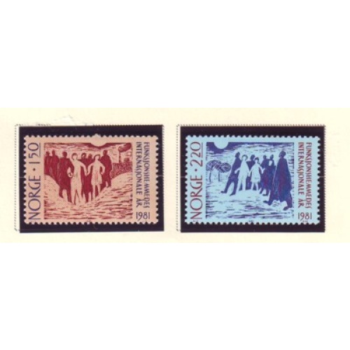 Norway Sc 790-91 1981 International Year of the Disabled stamp set mint NH