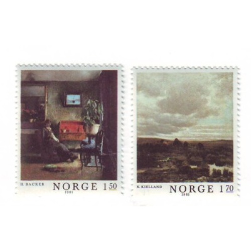 Norway Sc 792-93 1981 Paintings stamp set mint NH