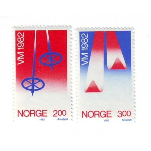 Norway Sc 798-99 1982 Skiing Championships stamp set mint NH