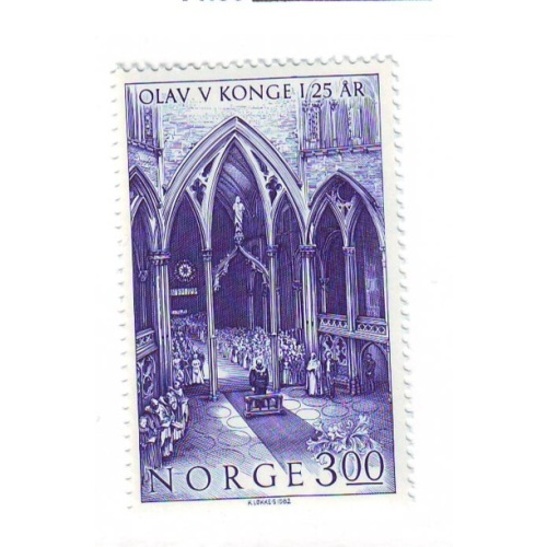 Norway Sc 809 1982 25th Anniversary King Olav stamp mint NH