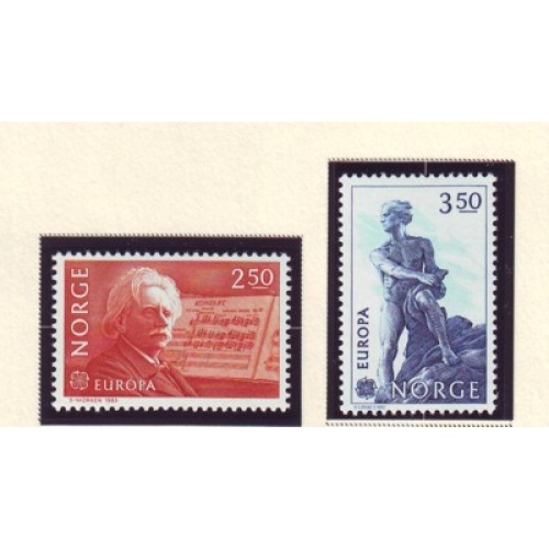 Norway Sc 823-24 1983 Europa, Grieg & Abel, stamp set mint NH