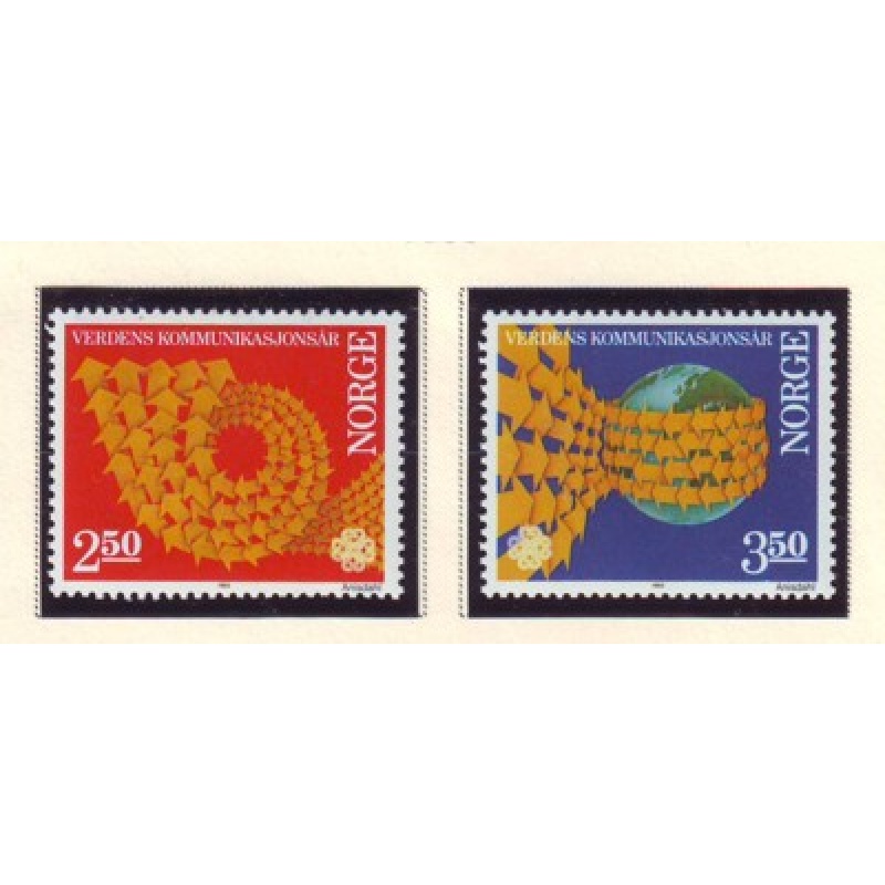 Norway Sc 825-26 1983 World Communications Year stamp set mint NH