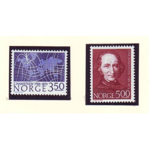 Norway Sc 839-40 1984 Hansteen Magnetic Parallels  stamp set mint NH