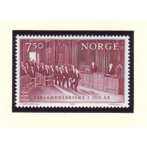 Norway Sc 854 1984 100th Anniversary Parliament stamp mint NH