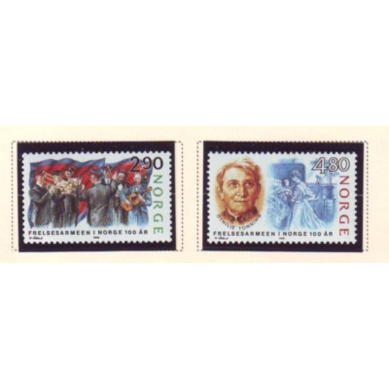 Norway Sc 922-23 1988 Salvation Army Anniversary stamp set mint NH