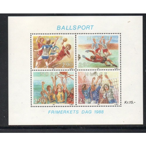 Norway Sc 934 1988 Ballsports stamp sheet mint NH