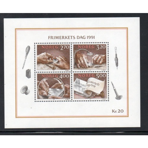 Norway Sc 998 1991 Stamp Day stamp sheet mint NH