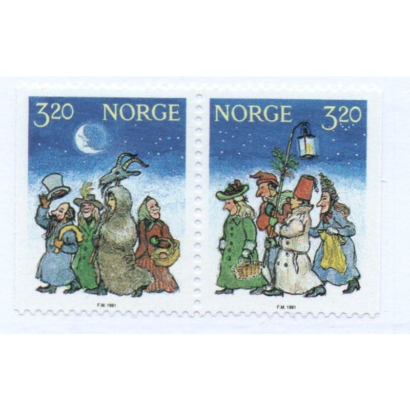 Norway Sc 999-1000 1991 Christmas stamp set mint NH