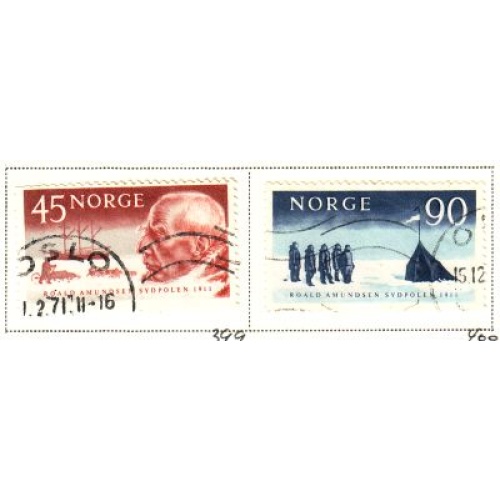 Norway Sc 399-400 1961 Amundsen South Pole Anniversary stamp set used