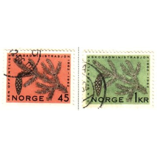 Norway Sc 406-407 1962 Forest Administration stamp set used