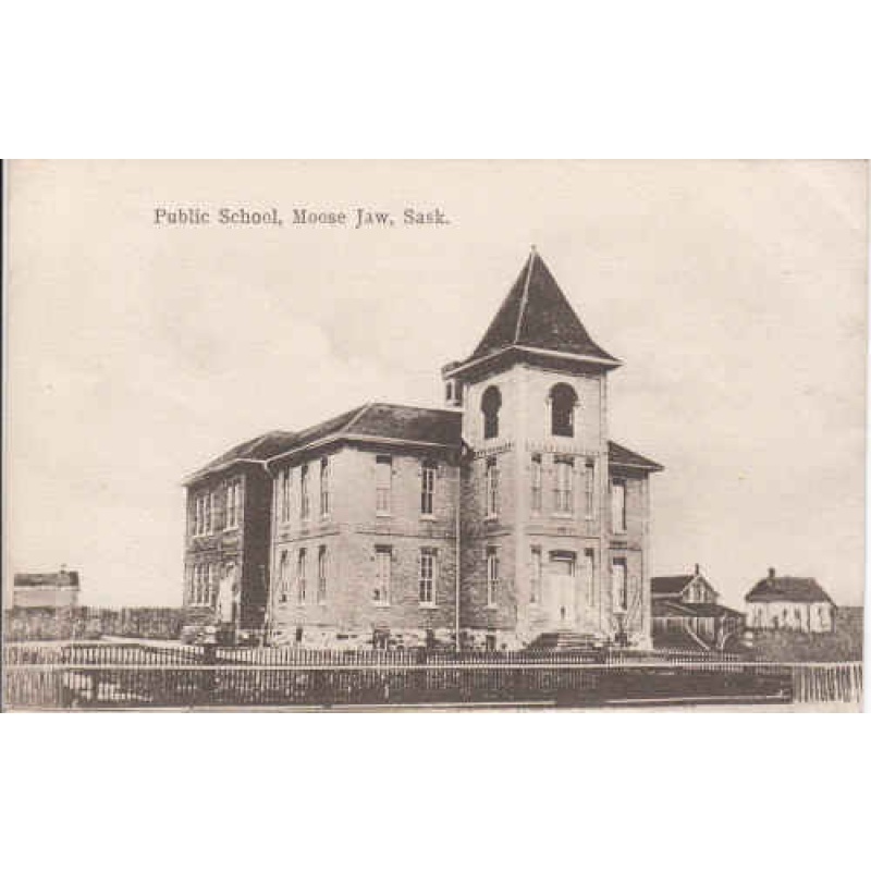 Public School, Moose Jaw Black & White Picture Post Card
