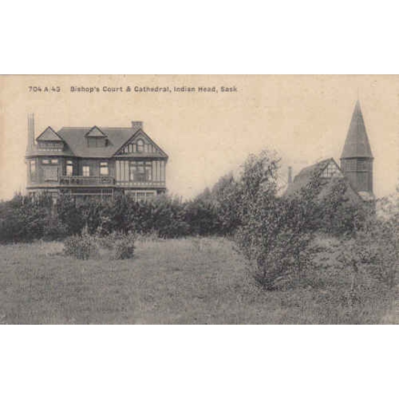 Bishop&#039;s Court & Cathedral, Indian Head Black & White Picture Post Card