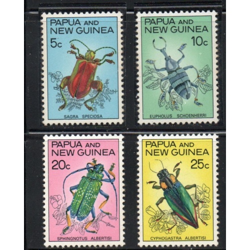 Papua New Guinea Sc 237-240 1967 Beetles stamp set mint NH