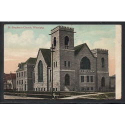 Valentine & Sons Colour PC St. Stehphen&#039;s Church Winnipeg, Manitoba used 1909