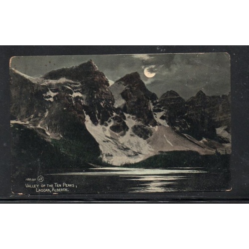 Valentine & Sons Colour PC Valley of the Ten Peaks  Laggan, Alberta at night, unused