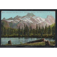 Colour PC Wind Mountain Bow River Canadian Rockies used 1910