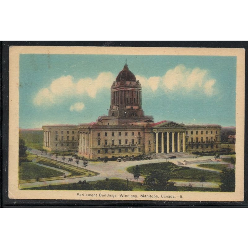 Linen PECO Colour PC  Parliament Buildings,  Winnipeg, Manitoba unused