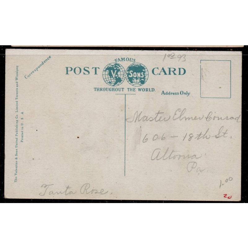 Colour Valentine Black PC St Jerome's College Kitchener addressed but not mailed