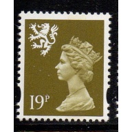G.B Scotland  Sc SMH63 1993 19p olive green QE II Machin Head stampmint NH