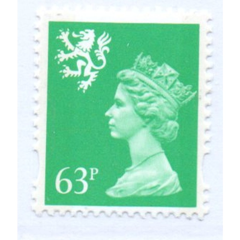 G.B Scotland  Sc SMH97 1997 63p bright green QE II Machin Head stamp mint NH