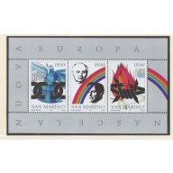 San Marino Sc 1243 1991 Birth of New Europe stamp sheet mint NH