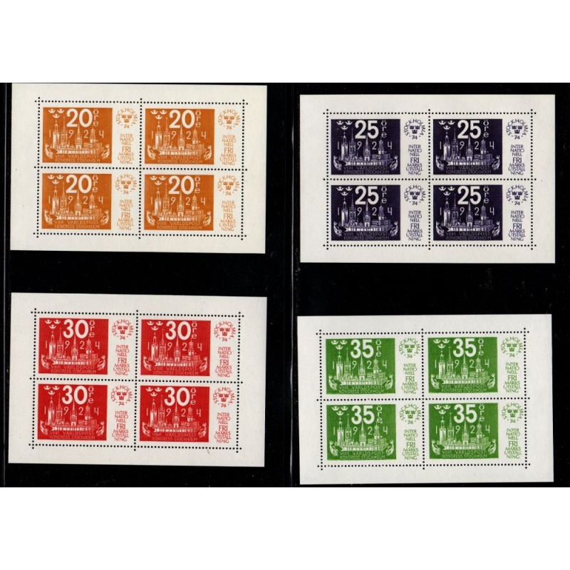 Sweden Sc 1045-48 1974 UPU Anniversary stamp sheets mint NH