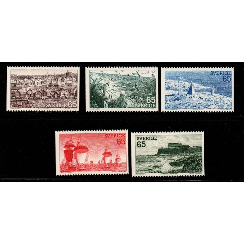 Sweden Sc 1087-91 1974  West Coast Views stamp set mint NH