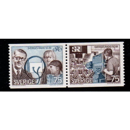 Sweden Sc  1106-1107 1974  Swedish Broadcasting Corporation stamp set mint NH