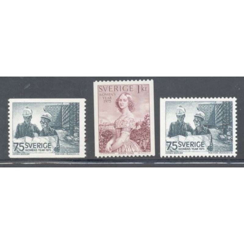 Sweden Sc 1109-11 1975 International Women&#039;s Year stamp set mint NH