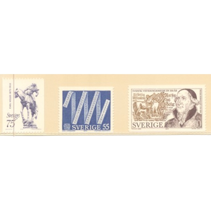 Sweden Sc 1121-23 1975 various Anniversaries stamp set mint NH