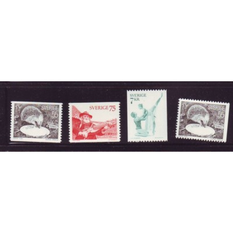 Sweden Sc 1139-42 1975 Hedgehog Violin Dance stamp set mint NH