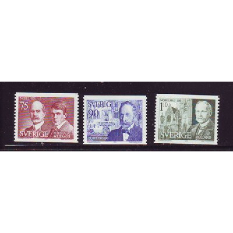 Sweden Sc 1149-51 1975 Nobel Prize Winners 1915 stamp set mint NH