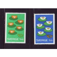 Sweden Sc 1193-4 1977 Lilies Nordic Cooperation stamp set mint NH