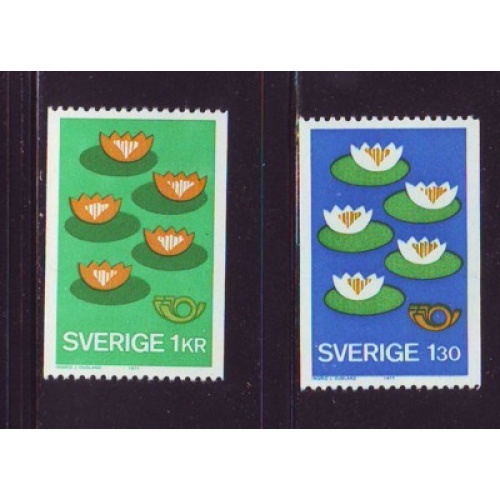 Sweden Sc 1193-4 1977 Lilies Nordic Cooperation stamp set mint NH