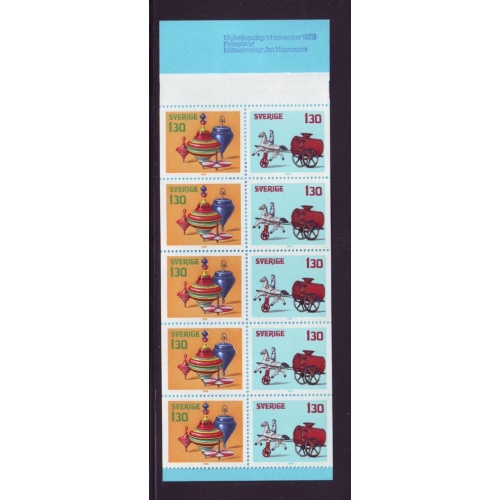 Sweden Sc 1270a 1978 1.3 kr Christmas stamp booklet mint NH