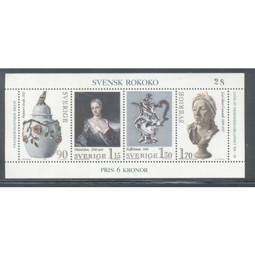 Sweden Sc  1298 1979 Swedish Rococo  stamp sheet  mint NH