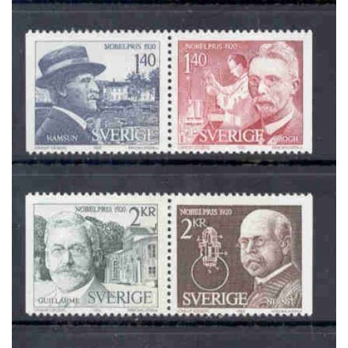 Sweden Sc 1341-44 1980 Nobel Prize Winners 1920 stamp set mint NH