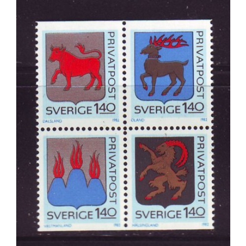 Sweden Sc 1356-59 1981 Provincial Arms stamp set mint NH