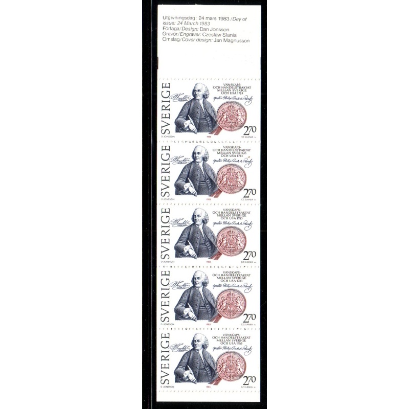 Sweden Sc  1453a 1983 US Treaty Ben Franklin stamp booklet  mint NH