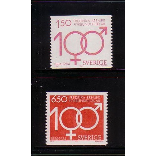 Sweden Sc 1506-07 1984 Women's Rights stamp set mint NH