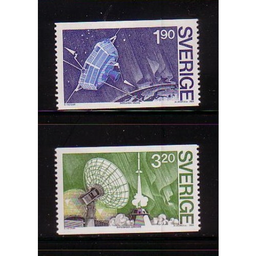 Sweden Sc 1514-15 1984 Satellite &  Ground Station stamp set mint NH