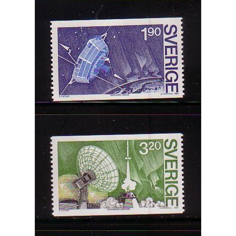 Sweden Sc 1514-15 1984 Satellite &  Ground Station stamp set mint NH