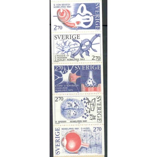 Sweden Sc 1521-25 1984 Nobel Prize Medicine stamp set mint NH