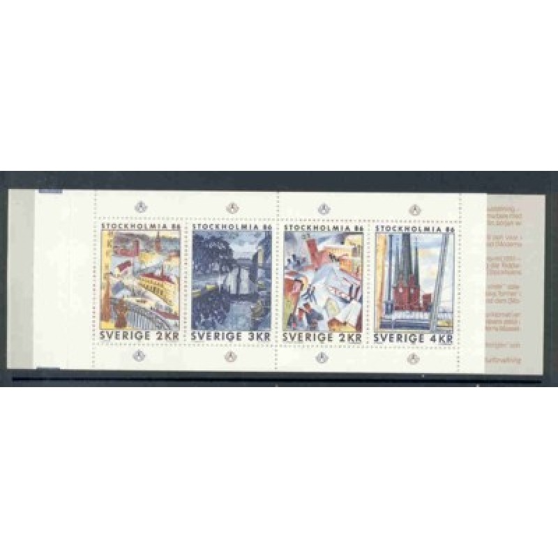 Sweden Sc 1543a 1985 STOCKHOLMIA 86 stamp booklet  mint NH