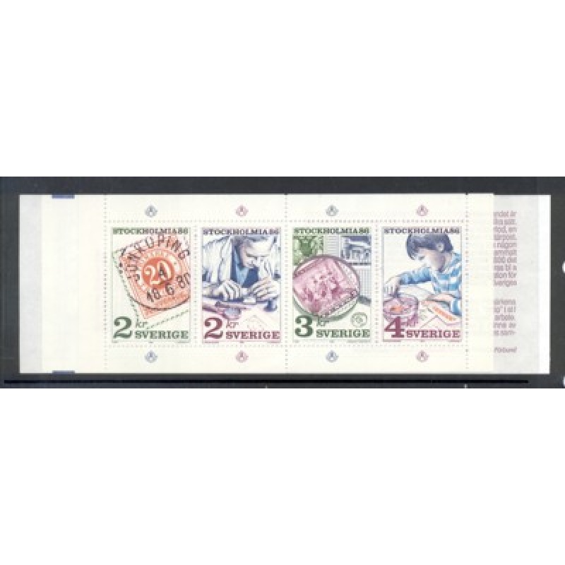 Sweden Sc  1588a 1986 STOCKHOLMIA 86 stamp booklet  mint NH