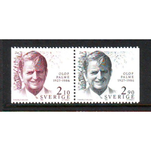 Sweden Sc 1601-1602 1986 Olof Palme stamp set mint NH